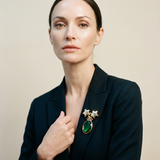 BROCHE PLAT VERT