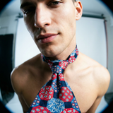 CORBATA OCTÓGONOS AZUL