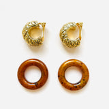 PENDIENTES VERA MARRÓN CUADROS