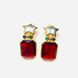 PENDIENTES AKRA GRANATE