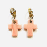 PENDIENTES CROSS NARANJA (Pieza única)