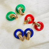 PENDIENTES VERA MORADO CUADROS